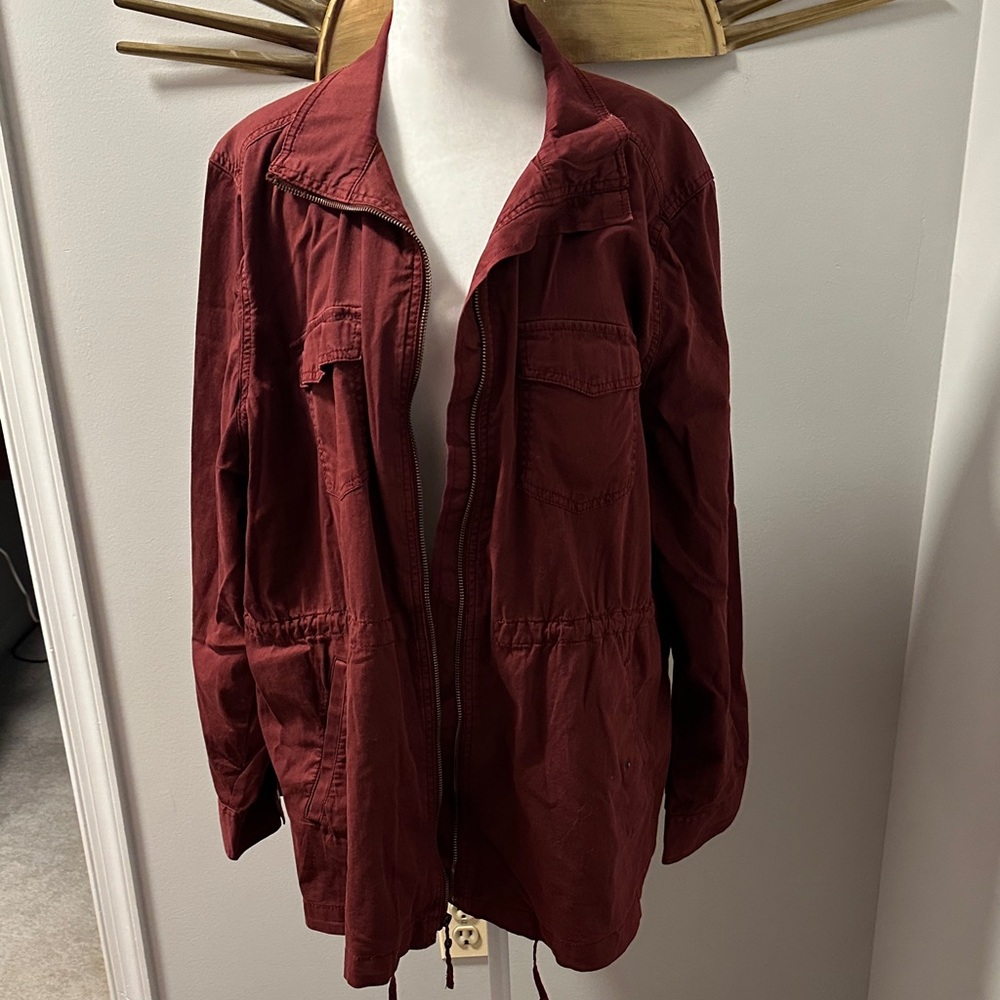 Sonoma Women’s Burgundy Zip-Up Utility Jacket